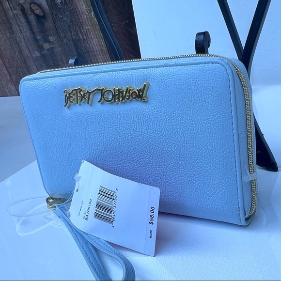 Betsey Johnson Pebbled Blue Zip Around wallet - Picture 11 of 11